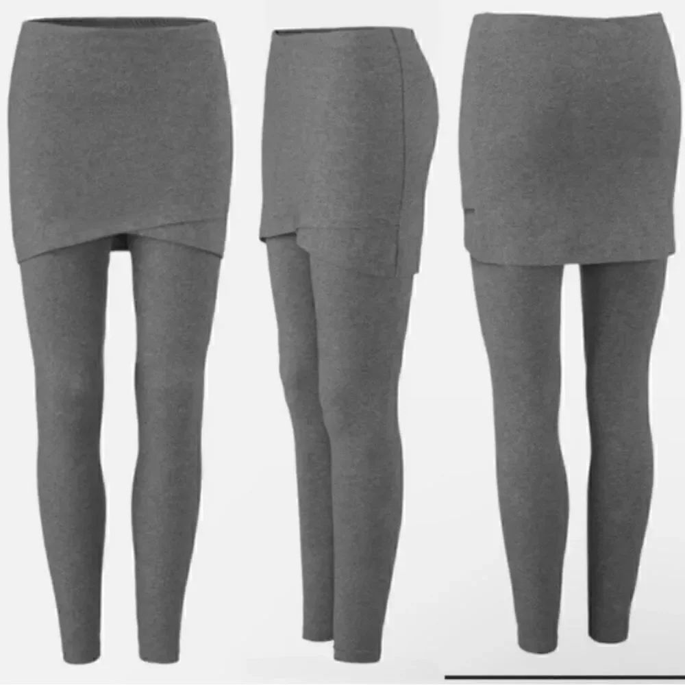 CABI | 5318 Skirted M Leggings Stretchy Modest Layered Look Size M Heather Gray